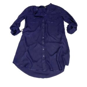 ⭐️Navy Button-Up Shirt Dress